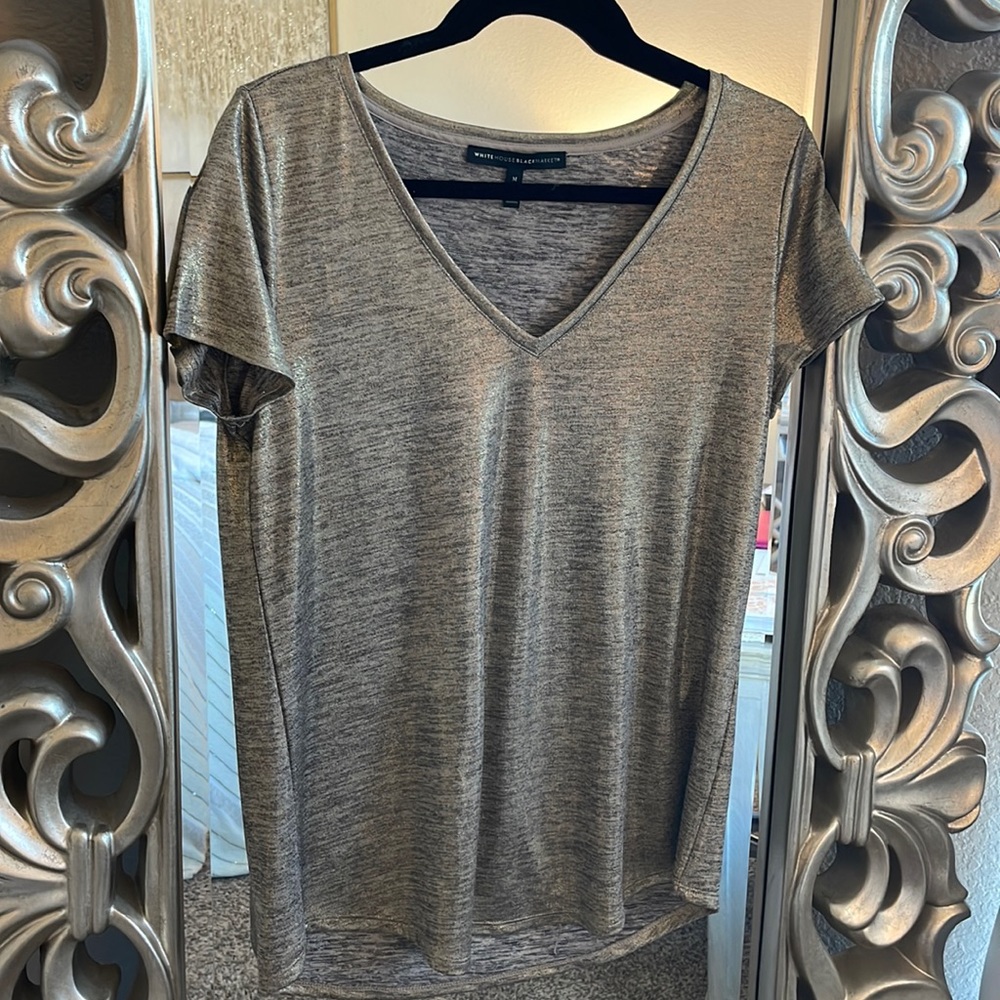 White House Black Market bronze shimmer t-shirt